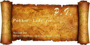 Pekker Izóra névjegykártya